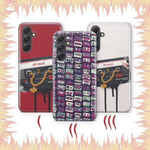 Cassette 2 Phone Case Cover For Samsung A13 A14 A15 A16 A25 A26 A33 A34 A35 A36 A53 A54 A55 A56 A72 A73 + More Models Vintage Tape Audio
