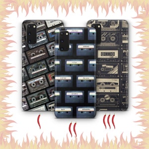 Cassette 6 Phone Case Cover für Samsung Galaxy S20 S21 S22 S23 S24 FE S25 Plus Ultra Modelle Vintage Tape Audio Stereo Kassettenrekorder Musik