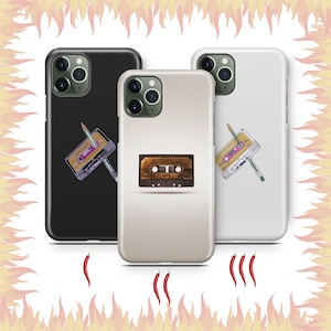 Kassette 3 Telefon Fall Abdeckung für Apple iPhone 11 12 13 14 15 16 PRO PLUS MiNI MAX Modell Vintage Tape Audio Mono Stereo Tape deswegen Musik