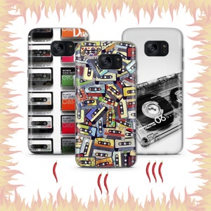 Cassette 5 Telefon Fall Abdeckung für Samsung Galaxy S5 S6 S7 S8 S9 Edge Plus LTE NEO Modelle Vintage Tape Audio Stereo Taperecorder Vynil Musik
