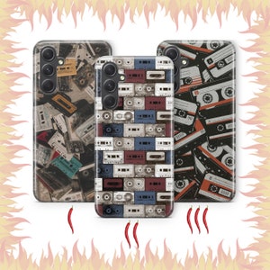 Cassette 1 Phone Case Cover For Samsung A13 A14 A15 A16 A25 A26 A33 A34 A35 A36 A53 A54 A55 A56 A72 A73 + More Models Vintage Tape Audio