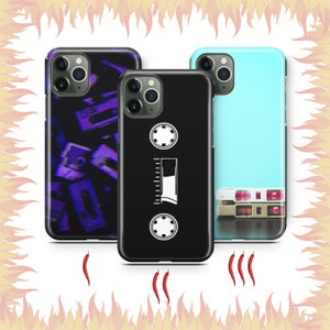 Cassette 9 Phone Case Cover für Apple iPhone 11 12 13 14 15 16 PRO PLUS MiNI MAX Modell Vintage Tape Audio Mono Stereo Taperecorder Musik