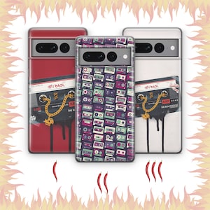 Kassette 2 Handy Hülle Hülle für Google Pixel 6 6A 7 7A 8 8A 9 9A Pro XL Modelle Vintage Tape Audio Mono Stereo Tape Aufnahmegerät