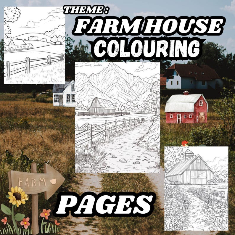 100+ Farm House Coloring Book, Printable Fantasy Cottage Coloring Pages ...