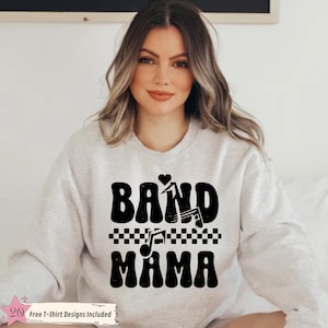 Checkered Band Mama PNG, School Band PNG, Retro Band Mom Design, Marching Band png, Band Mama Shirt png, High School Band Mama Digital