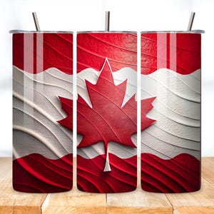 Canadian Maple Leaf 3D tumbler wrap 20 oz Skinny Tumbler Sublimation Design Digital Download PNG Instant DIGITAL ONLY, Canada Tumbler Wrap