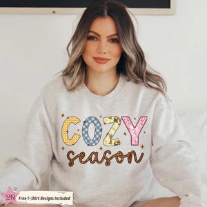 Gemütliche Saison PNG, Herbst PNG, Faux Stickerei Png, Herbst Png, Retro Halloween Png, Thanksgiving Png, Herbst T-Shirt Sublimation,