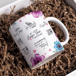 Motivational Mug Wrap | Daily Reminder Mug PNG | Mindfulness Mug PNG | Positive Affirmations Mug | 11 & 15oz Mug Sublimation Design | MM01