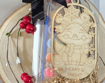 DIY Christmas Ornament Kit, Paint your own Holiday Ornament with the included supplies