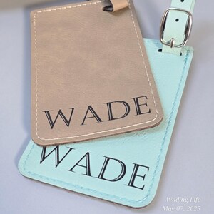 Personalized Leatherette Luggage Tag: Laser Engraved Travel Tag
