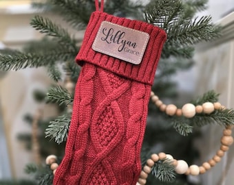 Personalized Knit Christmas Stocking: 18" Holiday Decor