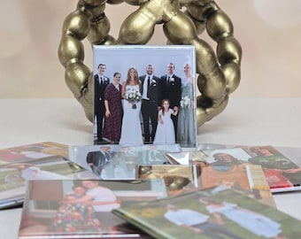 Custom Photo Magnet Set: Family Memory Tile, Fridge Art Display (12 Piece Set)