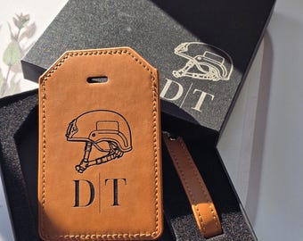 Personalized Vegan Leather Passport Holder -and Luggage Tag Set, Engraved Travel Accessories