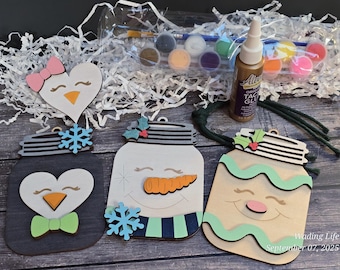 DIY Holiday Ornament Craft Kits, Paint your own ornaments with the included supplies