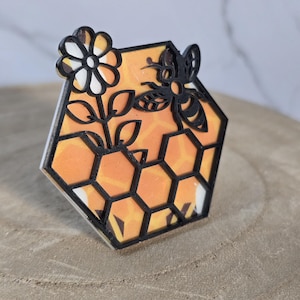Car Vent Clip Buzzing with Freshness: Honeycomb Floral Car Vent Clip Air Freshener