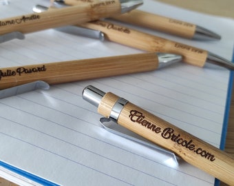 Personalized bamboo pen - Teacher gift, Wedding, Father's Day, Birthday, Corporate gifts