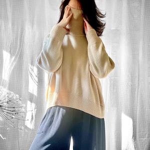 Coltrui gezellig beige - oversized trui dames