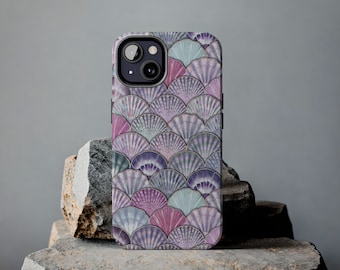 Colorful Seashell Print Phone Cover - Coastal Inspired Design | Beachy Seashell Tough Phone Cases | Seashell phone case | Beachy phone case