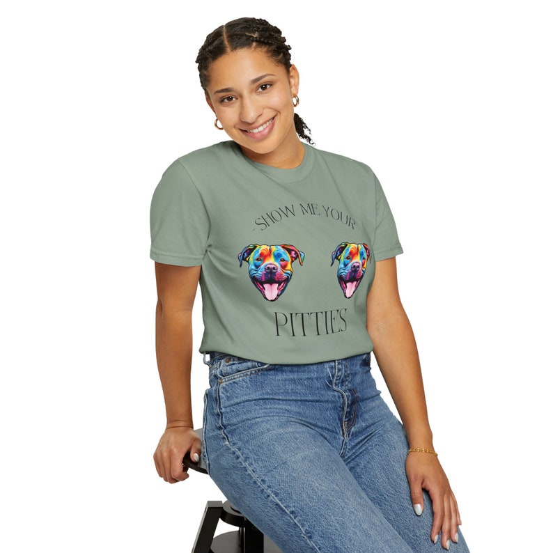 "Show Me Your Pitties" Funny Women's Tank Top - Vintage Style Pitbull Lover Shirt, Cotton Blend