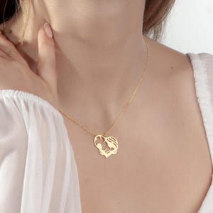Handmade Mother & Baby Necklace - Mothers Day Jewelry, Unique Silver Jewelry - New Mom  Baby Shower Gift - Timeless Elegant Keepsake for Mom