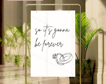 Letrero para despedida de soltera con letra de Swift / Letrero "Así será para siempre" / Letrero minimalista para boda / Descarga digital / 30, 40, 40, 60 y 71 cm