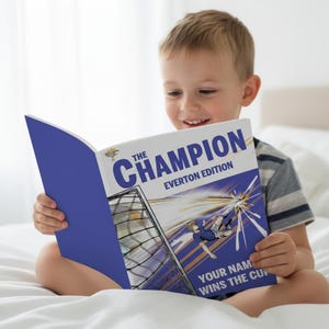 Personalisiertes Everton FC Football Story-Buch | Personalisiertes Kinder Fußball Geschenk | Jungen Mädchen Geburtstagsgeschenk | Fußball Fan Geschenk
