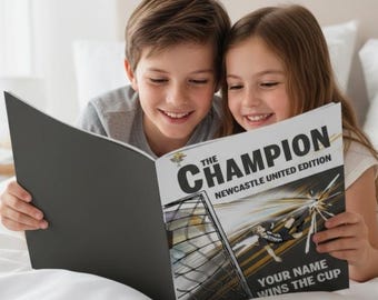 Personalisierte Newcastle United FC Fußball Geschichte Buch | Personalisiertes Kinder Fußball Geschenk | Jungen Mädchen Geburtstagsgeschenk | Fußball Fan Geschenk