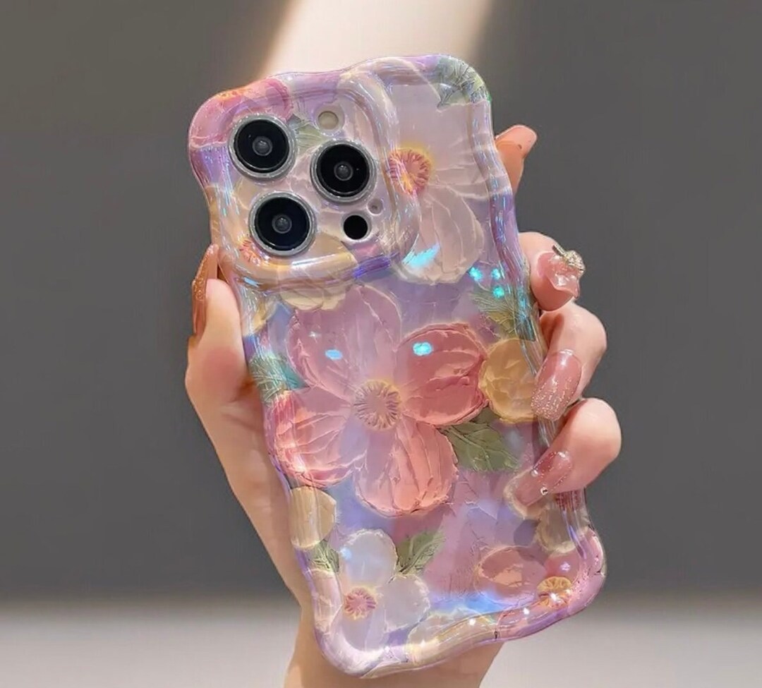 Holographic Blue Light Flower Phone Case for Iphone, Perfect Fit for ... - Blue Light Filtering Phone Case For Teenagers