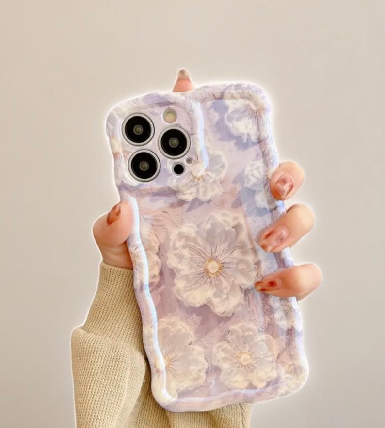 Picture of Holographic Blue Light Flower Phone Case for Iphone, Perfect Fit for ...