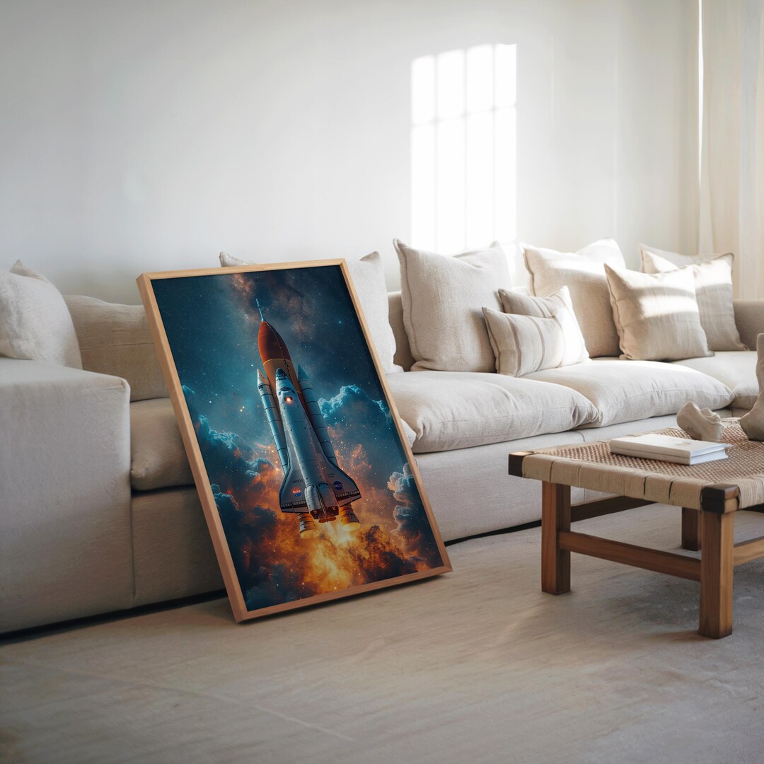 Space Shuttle Launch | Retro Futurism Art | Earth Tones | Cinematic ...