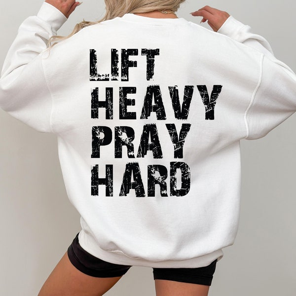 Sudadera "Levanta pesas y reza con ahínco", camiseta cristiana para mamás, sudadera bohemia cristiana para amantes del gimnasio, regalos para entrenar, RN734