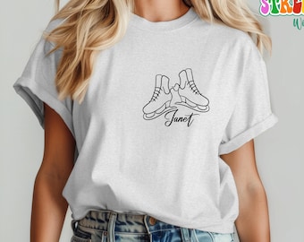 Custom Ice Skating Shirt, Personalized Ice Skater Sweatshirt, Figure Skating Hoodie, Floral Ice Skate Hoodie, Cute Ice Skating Gifts, R277