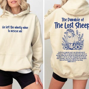 Parable of the Lost Sheep T-Shirt, Trendy Bible Verse Sweatshirt For Women, He left the 99 Hoodie, Christianity Gift, Faith Shirt,R065