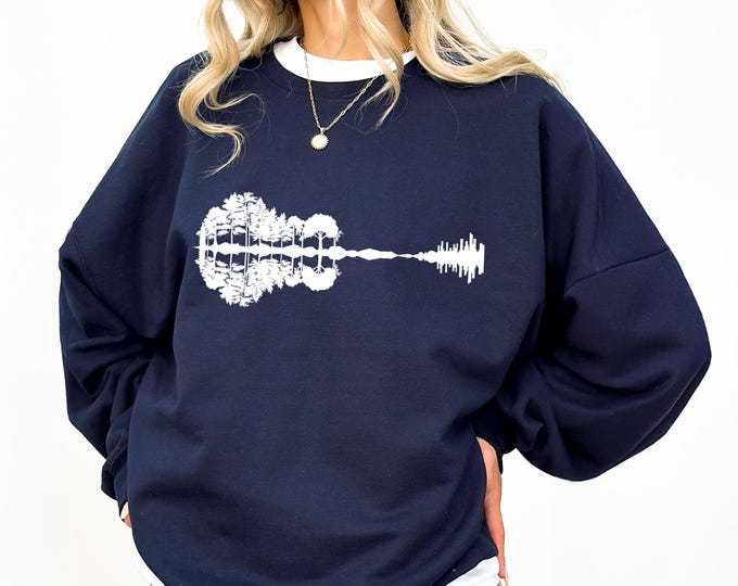 Guitar Sweatshirt, Guitarist Shirt,Musician Hoodie, Guitar Tree Shirts, Music Gift, Trendy Music Teacher Tee, Gift for Guitar Player, RG5020