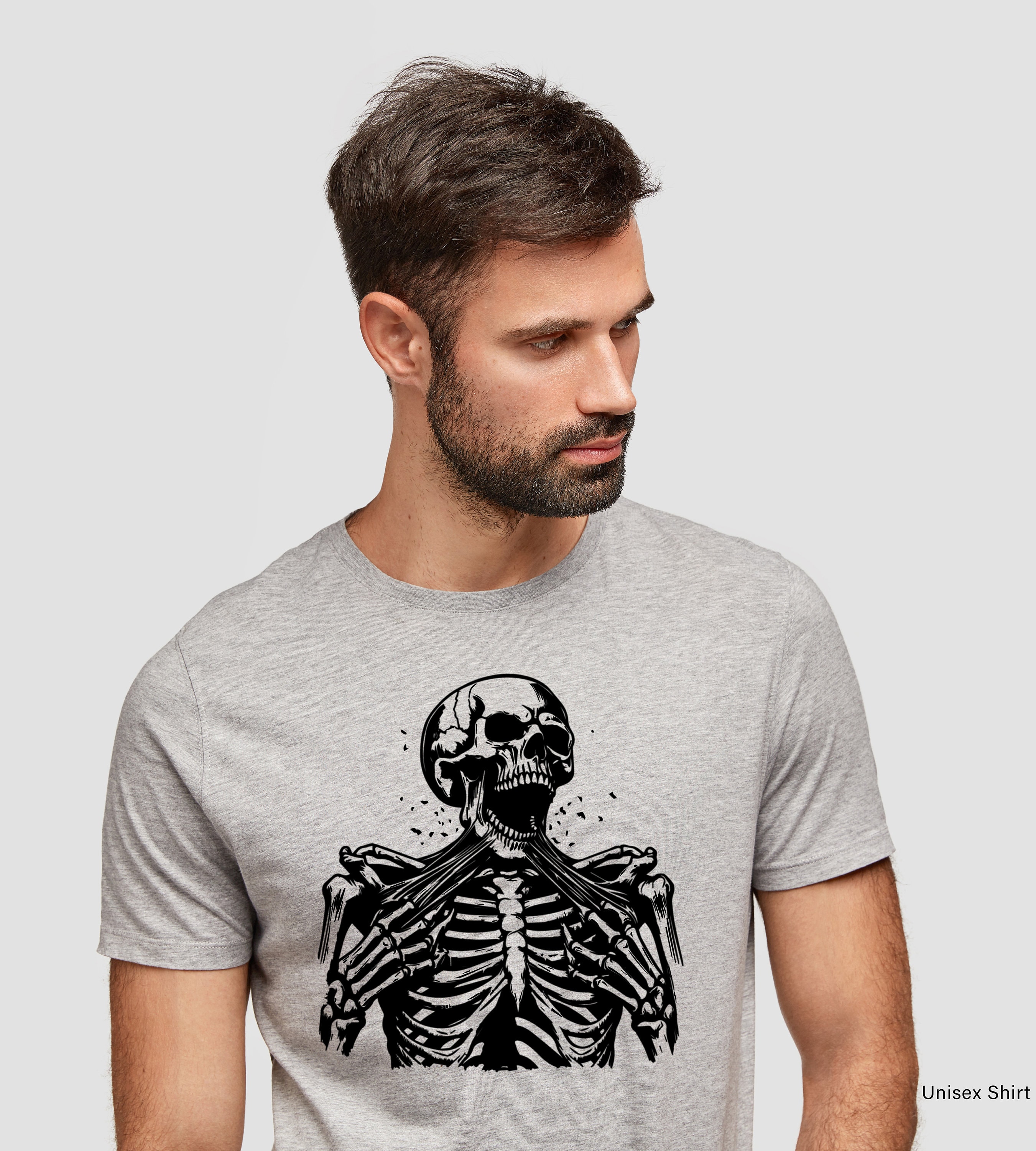 Skeleton Ripping Sweatshirt, Horror Rib Cage Shirt, Retro Skeleton ...