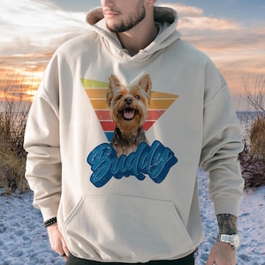 Custom Dog Hoodie, Personalized Pet Shirt with Vintage Portrait, Customized Your Pet Photo Shirt in Retro Style, Pet Owners Sweatshirt, R674