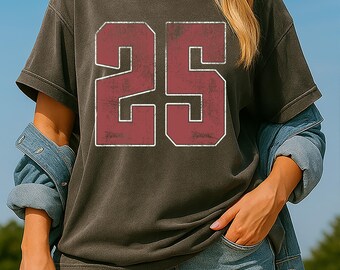 Custom Number Shirt, Personalized Game Day Gifts, Comfort Colors Number Shirt, Customized Football Shirt, Matching School Team Shirt, R1600