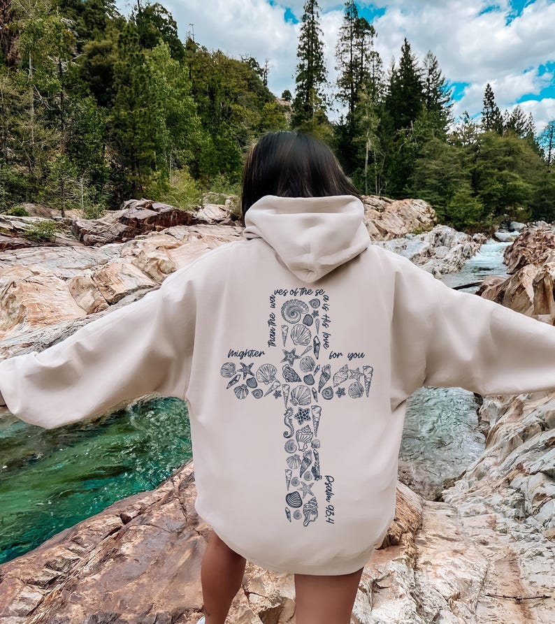 Beachy Christian Hoodie, Ocean Inspired Shirt, Coconut Girl Hoodie, Ocean Beach Gifts, Gift for Catholic BFF, R974