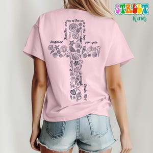 Sudadera cristiana playera, camiseta inspirada en el océano, sudadera con capucha de chica coco, regalos de playa, camiseta moderna con conchas marinas, regalo para una mejor amiga católica, R974 imagen 4