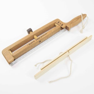 Right Handed Adjustable Bread Slicer / Adjustable Bread Knife in Red Oak Hardwood