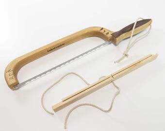 Right Handed Fiddle Bread Knife: Birch & Black Walnut, 2 1/4 Inch Gap