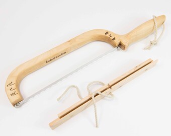 Handcrafted Birch Fiddle Bread Knife: Right Handed with Measurement Markers