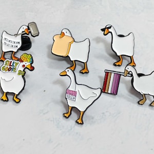 Goose Enamel Pin: Silly Canadian Goose Badge
