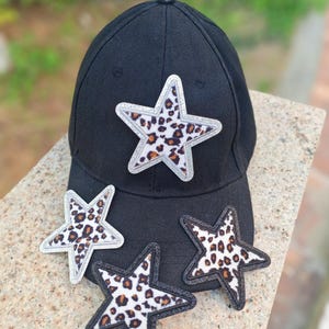 Leopard Print Star Patch: Glitter Iron-On Applique