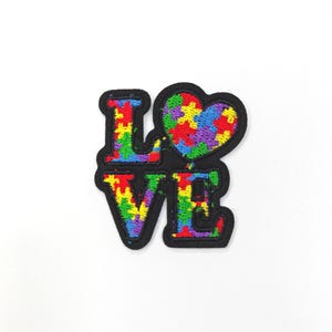 Love Letter Embroidered Patch: Rainbow Heart DIY Decal