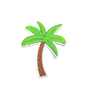 Coconut Tree Embroidery Patch: Iron-On Summer Beach Applique
