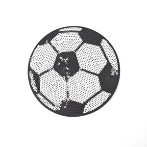 Football Sequin Embroidery Patch: Large Game Day Sports Applique (19cm)