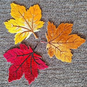 Ahornblatt Aufnäher, Ahornblatt Aufnäher, Bügelbild, Gestickter Aufnäher, Applikation, Bügelbild für Jacke, Rucksack, Mütze
