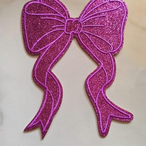 Big Bow Embroidered Iron-On Patch: Elegant Design (12cm by 15.3cm)