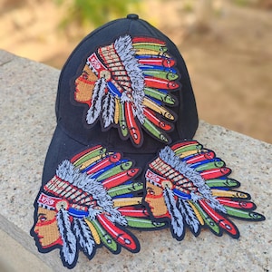 American Indian Embroidery Patch: Native American Portrait, Jean Jacket Applique